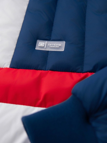 Ombre Clothing Moška barvna retro športna jakna - modra in bela V1 OM-JALP-0296 Ombre Clothing