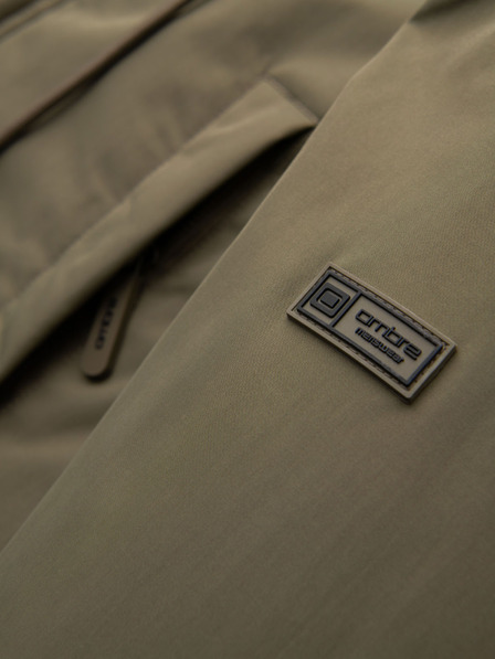 Ombre Clothing Moška klasična dolga jakna parka - olivna V3 OM-JAPJ-0313 Ombre Clothing