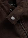 Ombre Clothing Moška stilna jakna iz umetnega usnja s stoječim ovratnikom - temno rjava V1 C637 Ombre Clothing