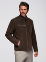 Ombre Clothing Moška stilna jakna iz umetnega usnja s stoječim ovratnikom - temno rjava V1 C637 Ombre Clothing