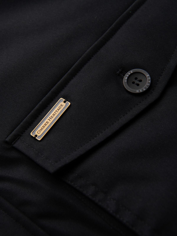 Ombre Clothing Elegantna moška parka s žepi in kapuco - črna V1 OM-JAPJ-0287 Ombre Clothing