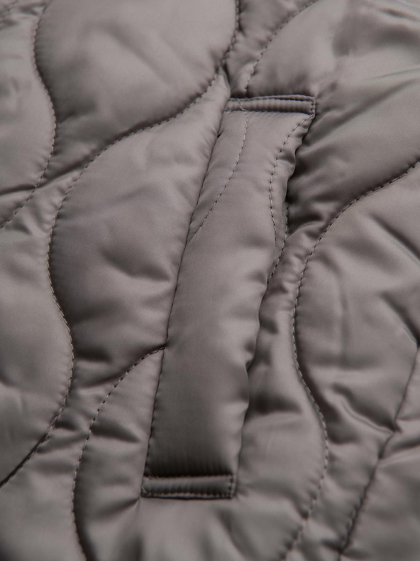 Ombre Clothing Moški minimalistični plašč z odvezljivo prsluko - pepel V6 OM-COLC-0139 Ombre Clothing