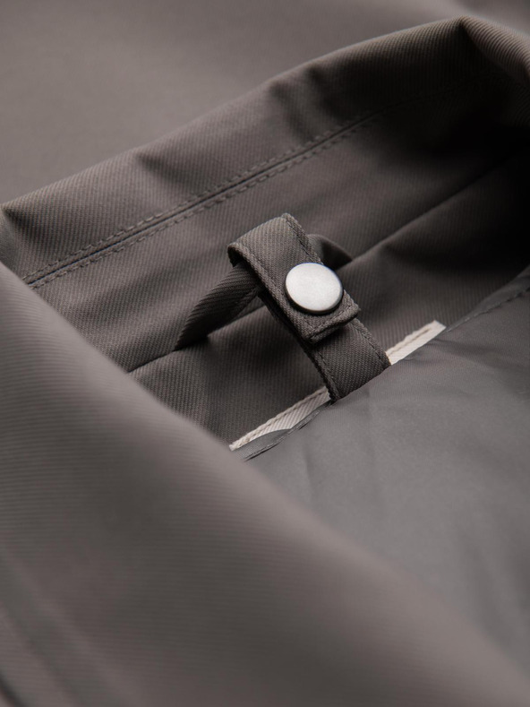 Ombre Clothing Moški minimalistični plašč z odvezljivo prsluko - pepel V6 OM-COLC-0139 Ombre Clothing