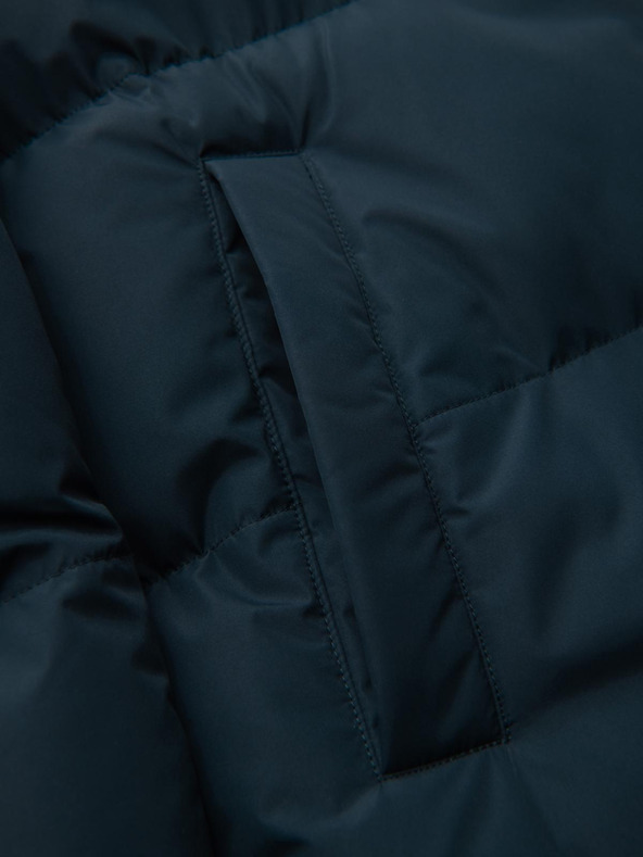 Ombre Clothing Moška klasična dolga jakna s kapuco - temno moder V2 OM-JALJ-0269 Ombre Clothing