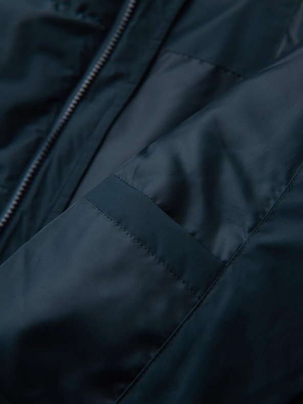 Ombre Clothing Moška klasična dolga jakna s kapuco - temno moder V2 OM-JALJ-0269 Ombre Clothing