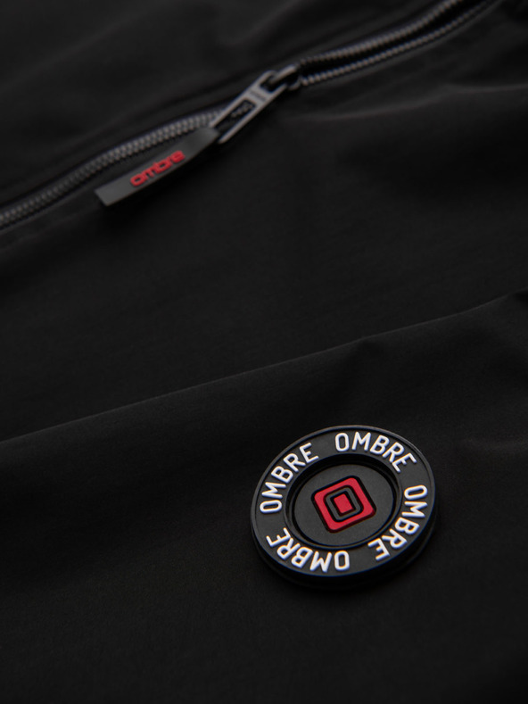 Ombre Clothing Moška jakna s kapuco in visokim ovratnikom - črna V1 OM-JANP-0222 Ombre Clothing