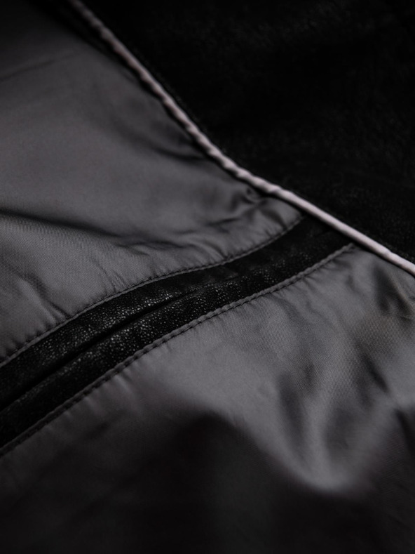 Ombre Clothing Moška stilna jakna iz umetnega usnja s stoječim ovratnikom - črna V2 C637 Ombre Clothing