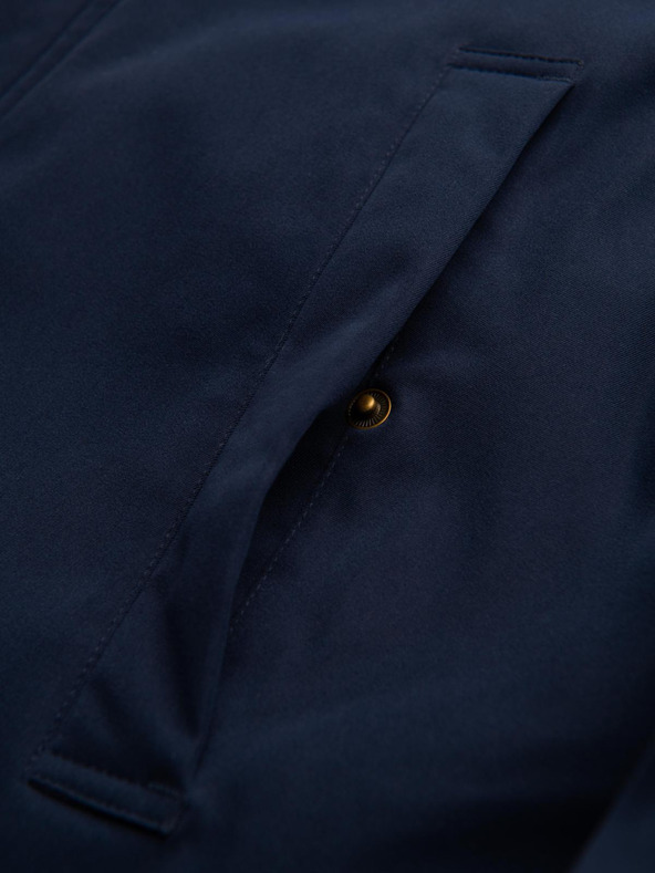 Ombre Clothing Elegantna moška parka s žepi in kapuco - temno moder V2 OM-JAPJ-0287 Ombre Clothing