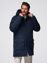 Ombre Clothing Elegantna moška parka s žepi in kapuco - temno moder V2 OM-JAPJ-0287 Ombre Clothing