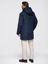 Ombre Clothing Elegantna moška parka s žepi in kapuco - temno moder V2 OM-JAPJ-0287 Ombre Clothing
