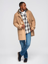 Ombre Clothing Moški volneni plašč s kapuco - svetlo rjav V1 OM-COWC-0131 Ombre Clothing