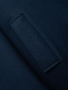 Ombre Clothing Moški dolgi enořadni plašč s ovratnikom in podlogo - temno moder V3 OM-COWC-0135 Ombre Clothing