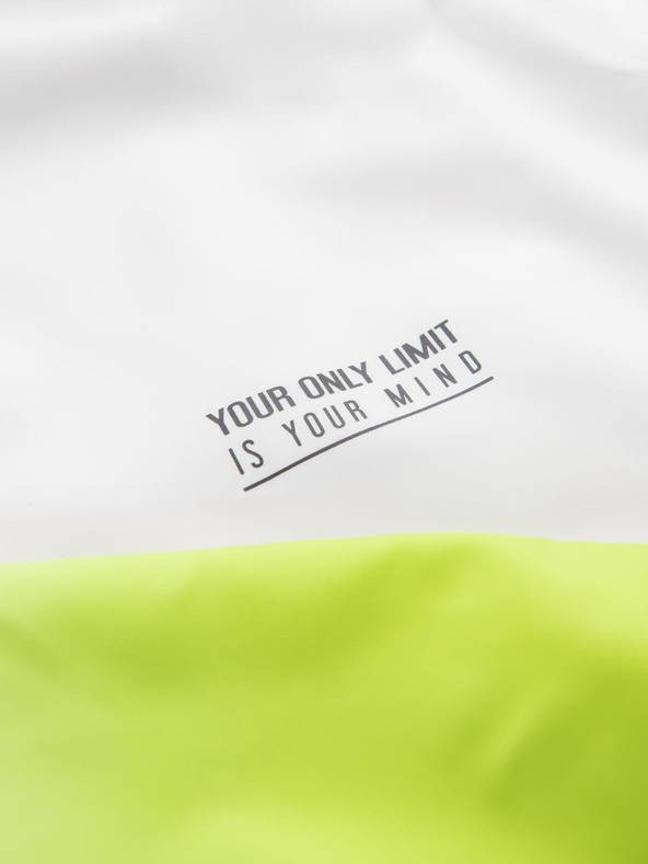 Ombre Clothing Moška športna jakna z ombre efektom in reflektivnimi elementi - bela in limetna V1 C646 Ombre Clothing