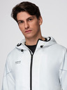 Ombre Clothing Moška športna jakna z ombre efektom in reflektivnimi elementi - bela in limetna V1 C646 Ombre Clothing