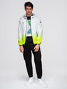Ombre Clothing Moška športna jakna z ombre efektom in reflektivnimi elementi - bela in limetna V1 C646 Ombre Clothing