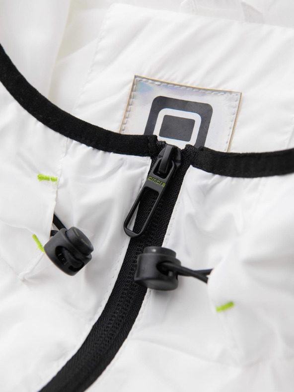 Ombre Clothing Moška športna jakna z ombre efektom in reflektivnimi elementi - bela in limetna V1 C646 Ombre Clothing