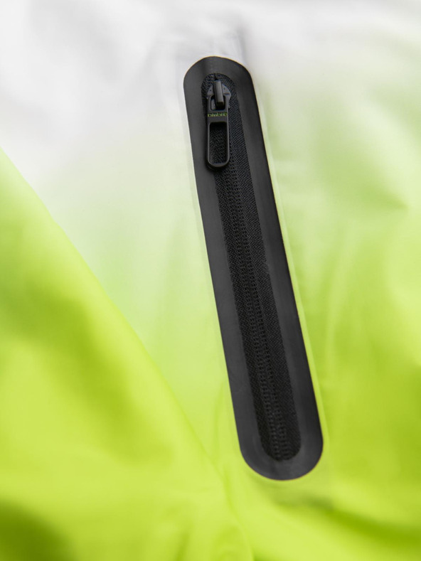 Ombre Clothing Moška športna jakna z ombre efektom in reflektivnimi elementi - bela in limetna V1 C646 Ombre Clothing