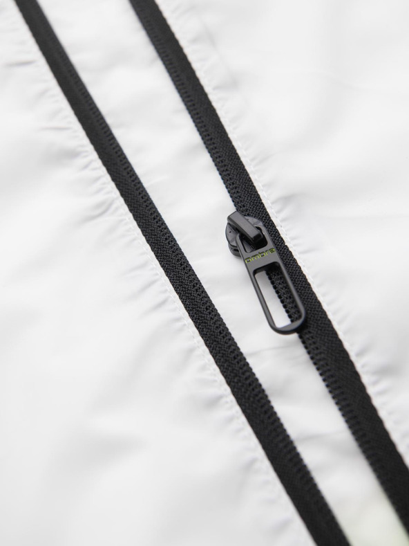 Ombre Clothing Moška športna jakna z ombre efektom in reflektivnimi elementi - bela in limetna V1 C646 Ombre Clothing