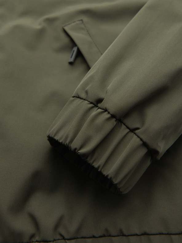 Ombre Clothing Moška funkcionalna prehodna jakna s kapuco - olivna V2 OM-JANP-0225 Ombre Clothing