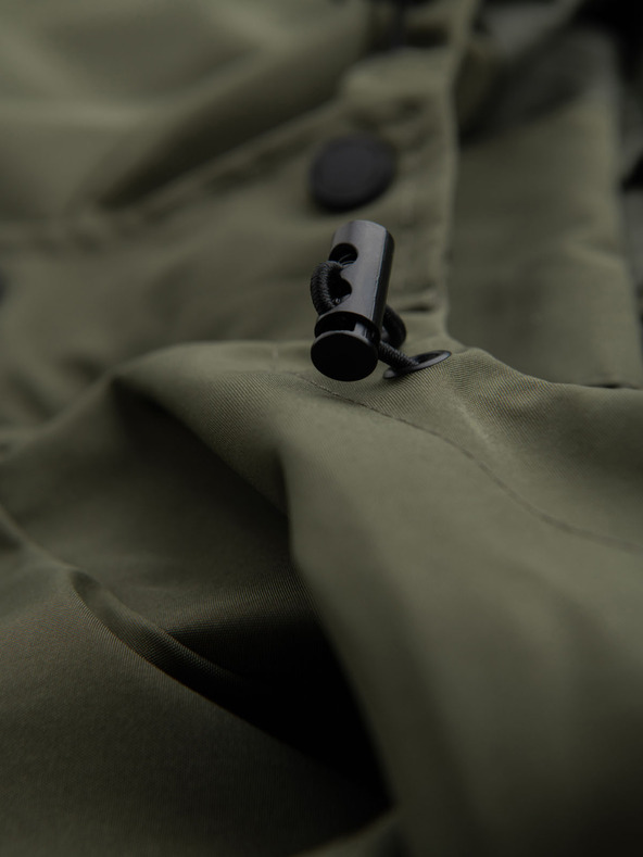 Ombre Clothing Moška funkcionalna prehodna jakna s kapuco - olivna V2 OM-JANP-0225 Ombre Clothing