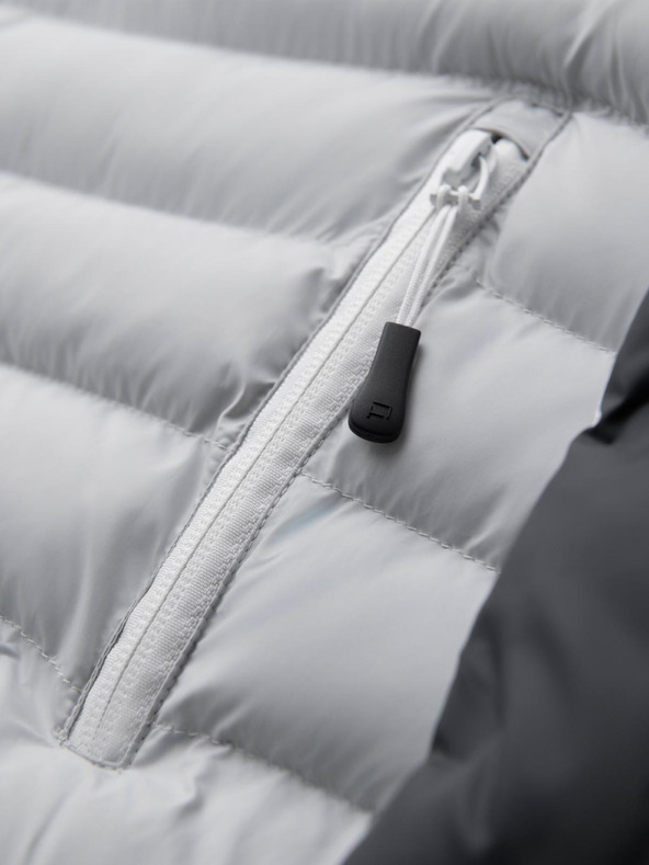 Ombre Clothing Moška prešita jakna z odvezljivo kapuco - grafitna in bela V3 OM-JALP-0206 Ombre Clothing