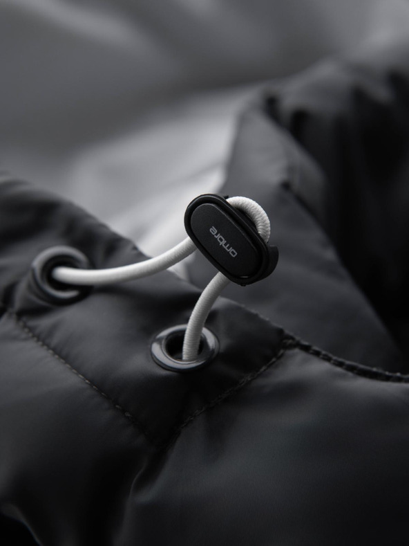 Ombre Clothing Moška prešita jakna z odvezljivo kapuco - grafitna in bela V3 OM-JALP-0206 Ombre Clothing