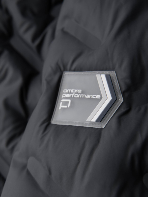 Ombre Clothing Moška prešita jakna z odvezljivo kapuco - grafitna in bela V3 OM-JALP-0206 Ombre Clothing