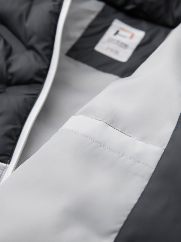 Ombre Clothing Moška prešita jakna z odvezljivo kapuco - grafitna in bela V3 OM-JALP-0206 Ombre Clothing