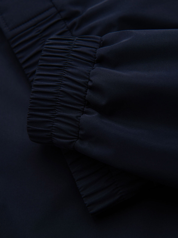 Ombre Clothing Moška jakna s kapuco in visokim ovratnikom - temno moder V2 OM-JANP-0222 Ombre Clothing