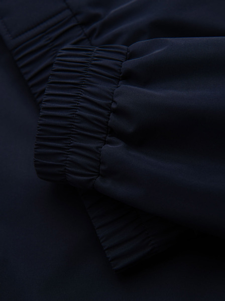 Ombre Clothing Moška jakna s kapuco in visokim ovratnikom - temno moder V2 OM-JANP-0222 Ombre Clothing