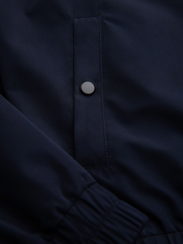 Ombre Clothing Moška jakna s kapuco in visokim ovratnikom - temno moder V2 OM-JANP-0222 Ombre Clothing