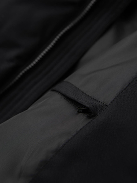 Ombre Clothing Pánska dlhá prešívaná bunda s kapuco - čierna V1 OM-JALJ-0264 Ombre Clothing