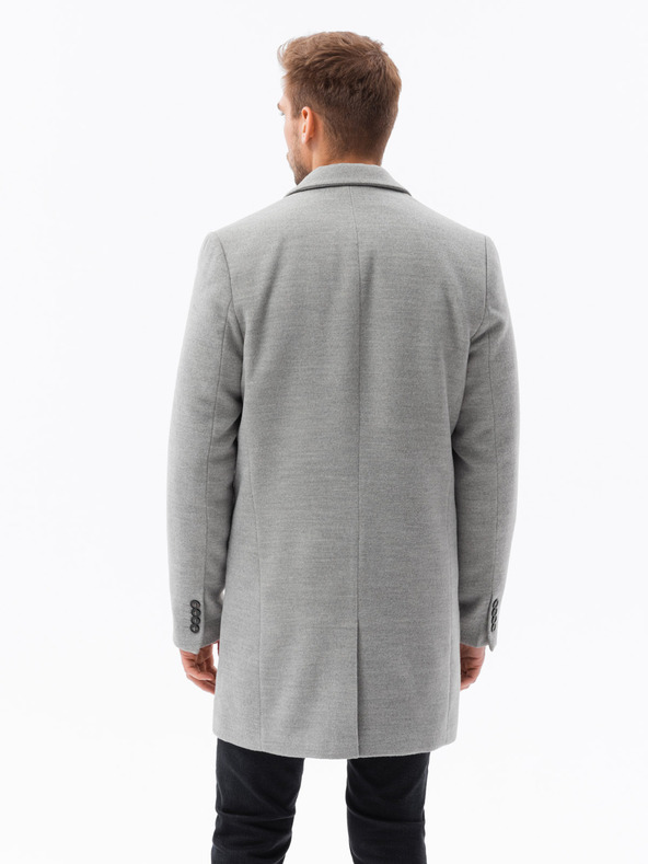 Ombre Clothing Pánsky kabát - svetlo siva C432 Ombre Clothing