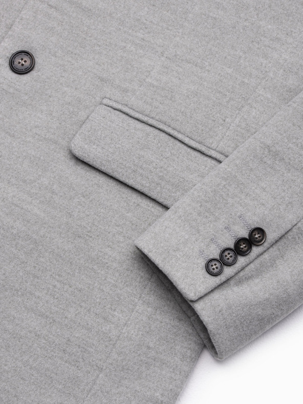 Ombre Clothing Pánsky kabát - svetlo siva C432 Ombre Clothing