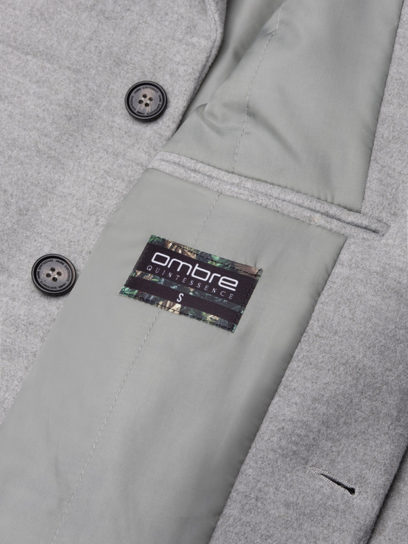 Ombre Clothing Pánsky kabát - svetlo siva C432 Ombre Clothing