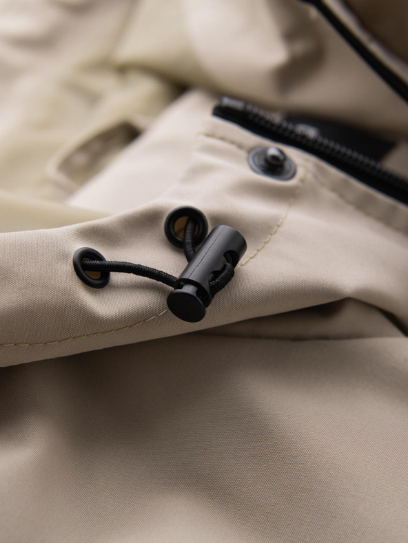 Ombre Clothing Pánska funkčná prechodná bunda s kapuco - béžová V3 OM-JANP-0225 Ombre Clothing