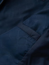 Ombre Clothing Prešívaná bunda bomber s kapuco a pletenými rukávmi - tmavo modrá V2 OM-JALP-0298 Ombre Clothing