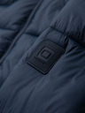 Ombre Clothing Pánska prešívaná bunda s kapuco - tmavo modrá V4 OM-JAHP-0235 Ombre Clothing