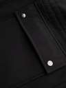 Ombre Clothing Pánsky kabát parka s flísovou podšívkou a reguláciou v páse - čierny V2 OM-JAPJ-0314 Ombre Clothing