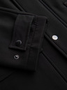 Ombre Clothing Pánsky kabát parka s flísovou podšívkou a reguláciou v páse - čierny V2 OM-JAPJ-0314 Ombre Clothing