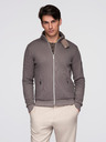 Ombre Clothing Pánska bunda s vysokým golierom a flísovým vnútrom - ash V2 C645 Ombre Clothing