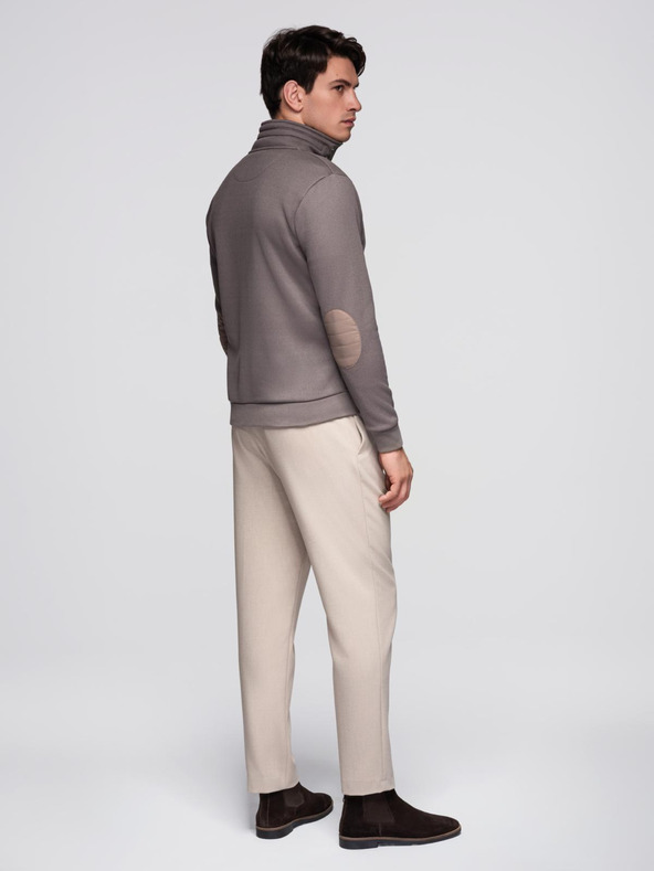 Ombre Clothing Pánska bunda s vysokým golierom a flísovým vnútrom - ash V2 C645 Ombre Clothing