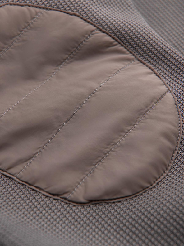 Ombre Clothing Pánska bunda s vysokým golierom a flísovým vnútrom - ash V2 C645 Ombre Clothing