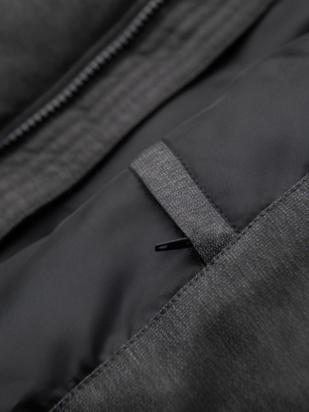 Ombre Clothing Pánska dlhá prešívaná bunda s kapuco - siva V2 OM-JALJ-0264 Ombre Clothing