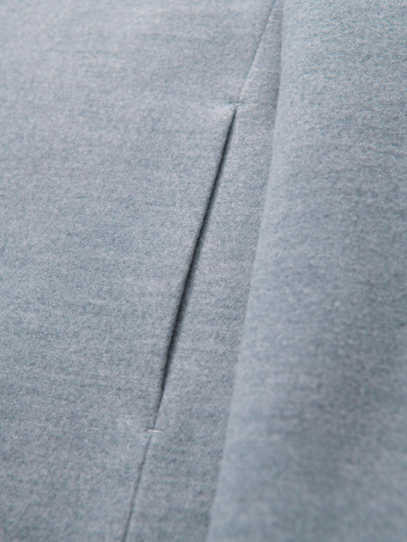 Ombre Clothing Pánsky kabát s vysokým golierom a asimetričným zapínaním - sivý melír V1 OM-COWC-0141 Ombre Clothing