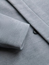 Ombre Clothing Pánsky kabát s vysokým golierom a asimetričným zapínaním - sivý melír V1 OM-COWC-0141 Ombre Clothing