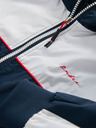 Ombre Clothing Pánska kontrastná vetrovka s kapuco - tmavo modrá a biela V1 OM-JANP-0228 Ombre Clothing