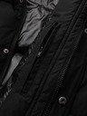 Ombre Clothing Pánska dlhá prešívaná zimná bunda s kapuco - čierna V1 OM-JALJ-0309 Ombre Clothing