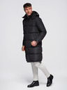 Ombre Clothing Pánska dlhá prešívaná zimná bunda s kapuco - čierna V1 OM-JALJ-0309 Ombre Clothing