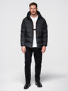Ombre Clothing Pánska prešívaná zateplená bunda s raglánovými rukávmi - čierna V4 OM-JAHP-0302 Ombre Clothing